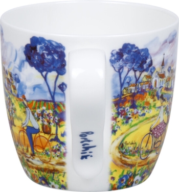 Henkelbecher Porzellan Flowers for Aunt Julie by Portchie 425ml