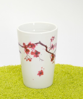 Trinkbecher Teaeve Porzellan mit Deckel & Edelstahlsieb Cherry Blossom 350ml