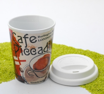 Coffee To Go Becher Porzellan Cosmopolitan Coffee Style England - Caffee Piccadilly 380ml