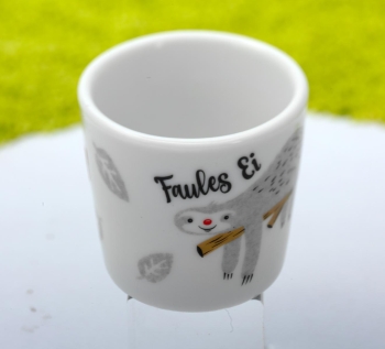Eierbecher aus Porzellan Faules Ei (Faultier)