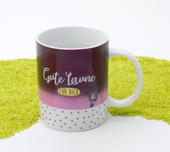 Zaubertasse Porzellan Gute Laune 350 ml