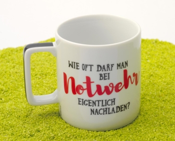 Tasse Porzellan Wortheld Notwehr 450 ml