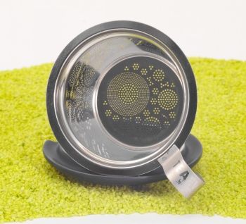 Trinkbecher Teaeve Porzellan mit Deckel & Edelstahlsieb Luna blue 350ml