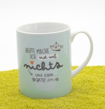 XL Tasse Porzellan Heute Tasse 600 ml