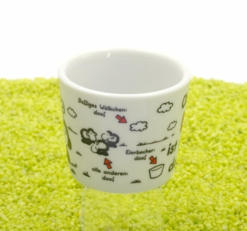 Eierbecher aus Porzellan OEIAD - Ohne Ei ist alles doof