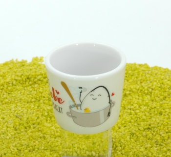 Eierbecher aus Porzellan Mit Liebe gekocht