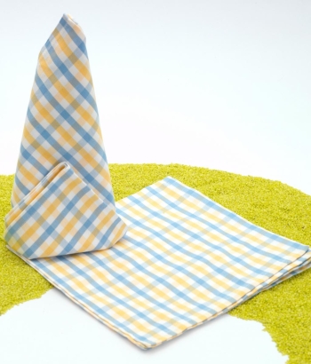 Set aus Schaf Funny Sheep lila und Servietten Picknick dotter-himmelblaukariert