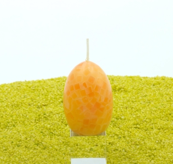 Set aus Eierbecher Schwester und Mosaikkerze orange 6,5cm