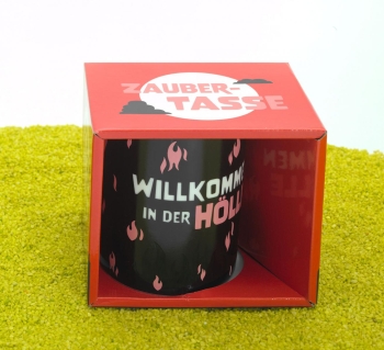 Zaubertasse Porzellan Willkommen 350 ml