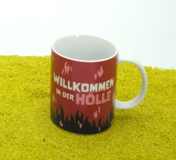 Zaubertasse Porzellan Willkommen 350 ml