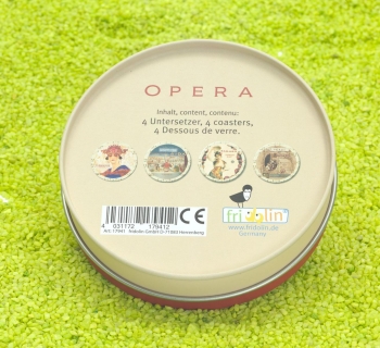 4er Set Untersetzer in Dose Opera