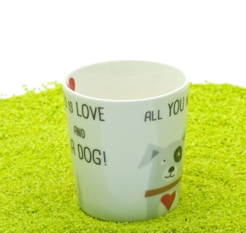 Henkelbecher Porzellan Trend Mug Love and Dog 350ml
