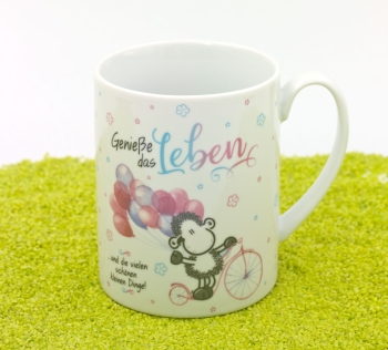 XL Tasse Porzellan Geniesse das Leben 600 ml