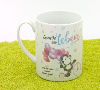 XL Tasse Porzellan Geniesse das Leben 600 ml