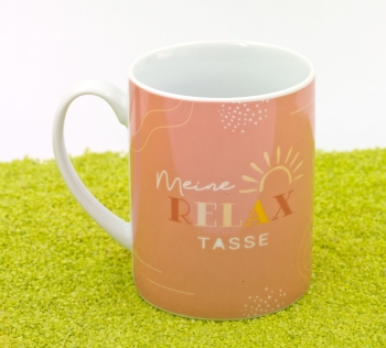 XL Tasse Porzellan Antistress - Meine Relax Tasse 600 ml