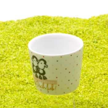 Eierbecher aus Porzellan HDL (Hab Dich lieb)