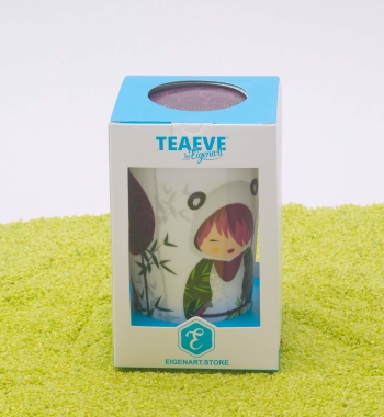 Trinkbecher Teaeve Porzellan mit Deckel & Edelstahlsieb Little Animals Panda 350ml