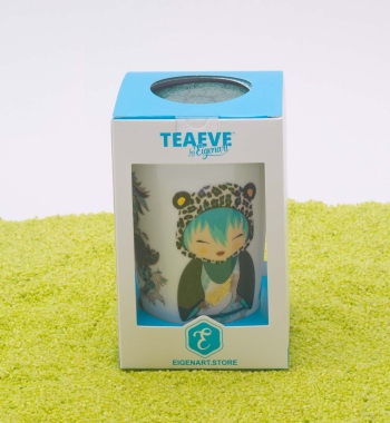 Trinkbecher Teaeve Porzellan mit Deckel & Edelstahlsieb Little Animals Leo 350ml