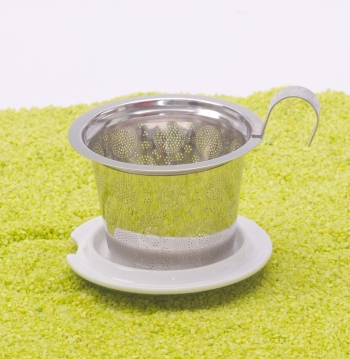 Trinkbecher Teaeve Porzellan mit Deckel & Edelstahlsieb Little Animals Leo 350ml