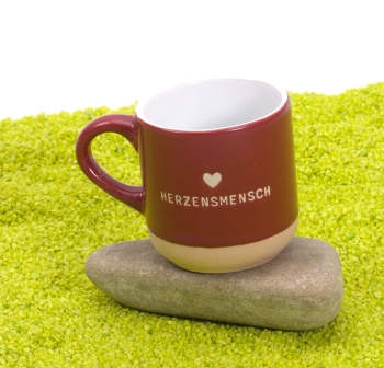 Espressotasse mit Gravur Herzensmensch