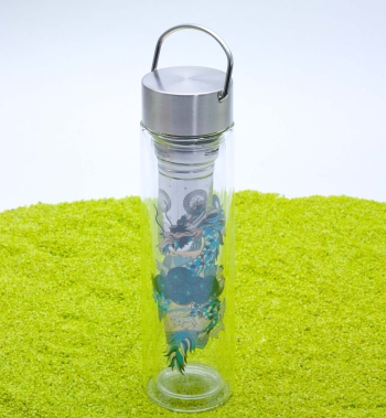 FlowTea Teezubereiter aus Glas Little Animal Leo 400ml Neoprenhülle