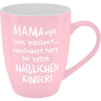 Becher Porzellan Herrlich böser Becher Mama - Egal 350ml