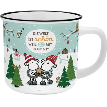 Extragroßer Lieblingsbecher Porzellan Welt 550 ml