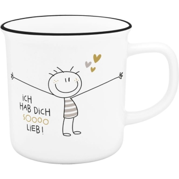 Extragroßer Lieblingsbecher Porzellan HDSL (Hab Dich So Lieb) 550 ml