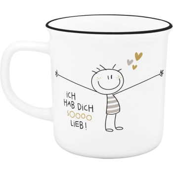 Extragroßer Lieblingsbecher Porzellan HDSL (Hab Dich So Lieb) 550 ml