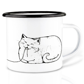 Tasse aus Emaille Spacatti (Katze,Kater) 300ml