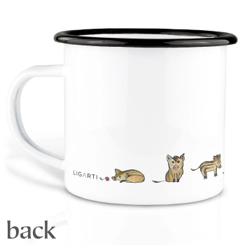 Tasse aus Emaille Wildschweinfamilie 500ml