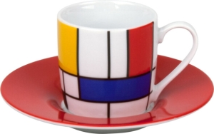 Espressotasse Porzellan Hommage to Mondrian - Large Elements 85ml