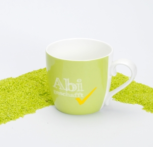 Henkelbecher Porzellan Abi - geschafft ! 2018 lime 450 ml