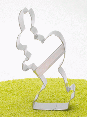 XXL Ausstecher Hase stehend mit Korb Edelstahl 19cm