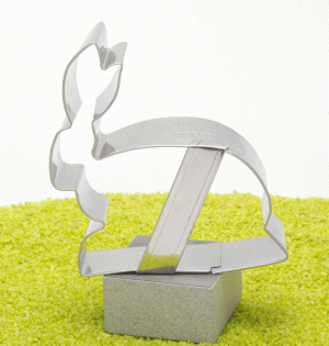 XXL Ausstecher Hase sitzend Edelstahl 13cm