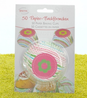 Papierbackförmchen Maxi Streifen 50Stk