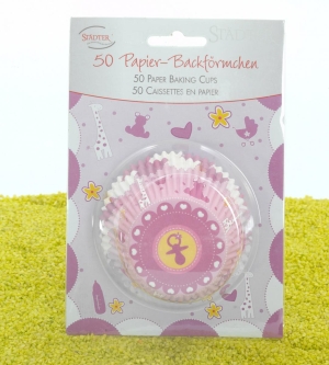Papierbackförmchen Maxi Baby rosa/lila 50Stk