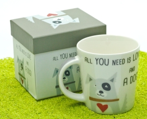 Henkelbecher Porzellan Trend Mug Love and Dog 350ml