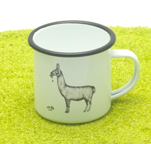 Tasse aus Emaille Lama 300ml
