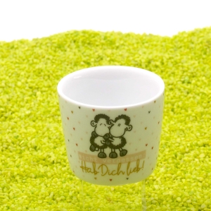 Eierbecher aus Porzellan HDL (Hab Dich lieb)