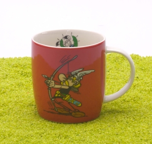 Henkelbecher Porzellan Asterix - Bogenschießen 400ml