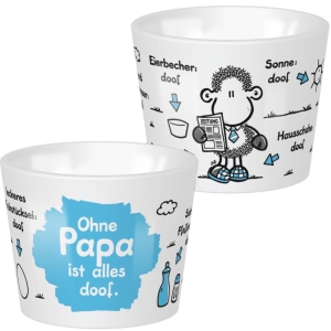 Eierbecher aus Porzellan OPIAD - Ohne Papa ist alles doof