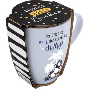 Becher Porzellan Herrlich böser Becher Chillig 350ml