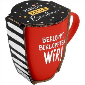 Becher Porzellan Herrlich böser Becher Bekloppt 350ml