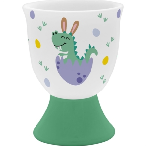 Eierbecher mit Fuß aus Porzellan für Kinder Dino