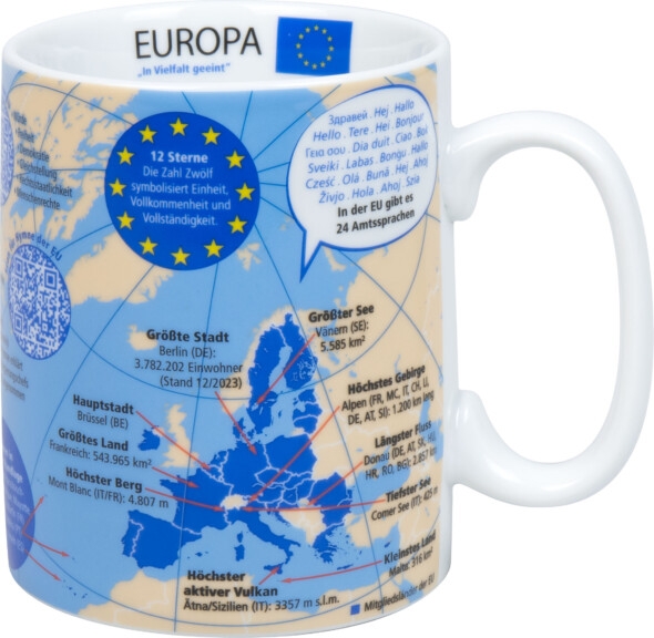 Wissensbecher Porzellan Europa 490ml
