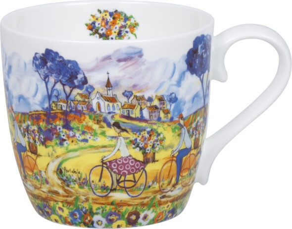 Henkelbecher Porzellan Flowers for Aunt Julie by Portchie 425ml