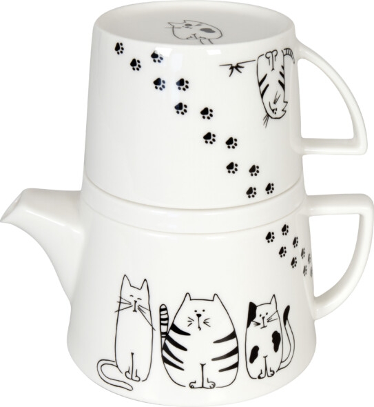 Tea for me -Tea for one Set Funny Cats