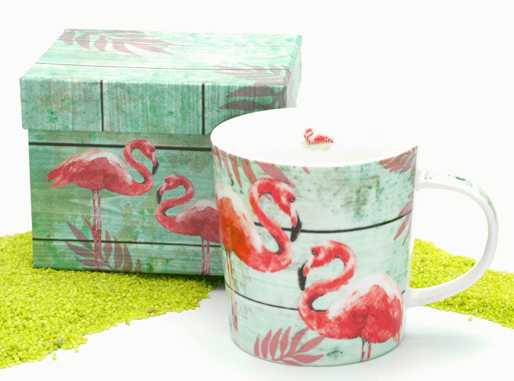 Henkelbecher Porzellan Trend Mug Summer Flamingos 350ml