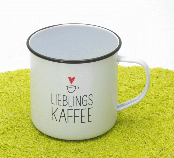 Henkelbecher Happy Metal Mug Lieblingskaffee 400ml
